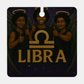 リブラブラックエンジェル〔占星術の〕十二宮図オーナメント メタルオーナメント (正面)