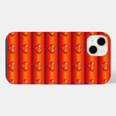 リブ付き燃えるハート iPhoneケース (裏面横)