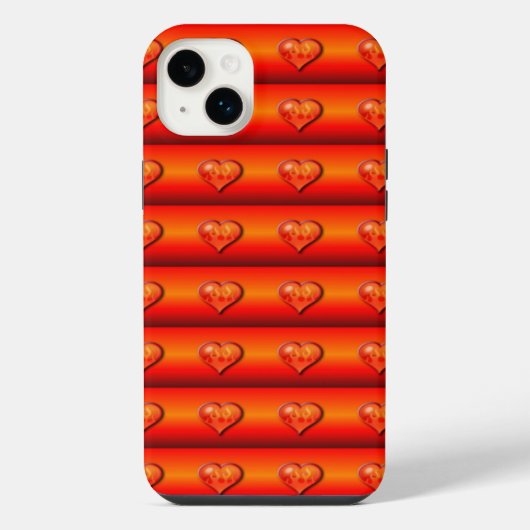 リブ付き燃えるハート iPhoneケース (裏面)