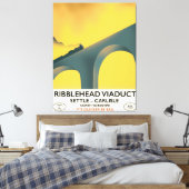 リブ頭ヴィアドゥクトヨークシャー機関車 キャンバスプリント (インサイチュ (寝室))