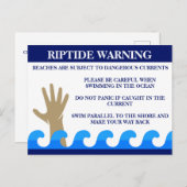 リプチド警告ズの危険な海安全裂け流 ポストカード (正面/裏面)