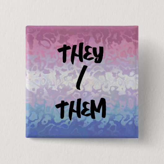 リプライトリップ(幻覚体験)のようなグルーブビーシックビエンダープライドフラグ 缶バッジ (正面)