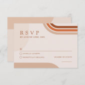 リプライ結婚カードのArch Boho抽象芸術 エンクロージャーカード (正面/裏面)