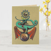 リプリスクロール金ゴールド龍 カード (黄色い花)