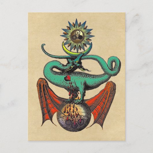 リプリー絵巻セピアの中世ドラゴン ポストカード (正面)