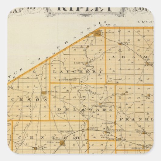 リプリー郡の地図 スクエアシール (正面)