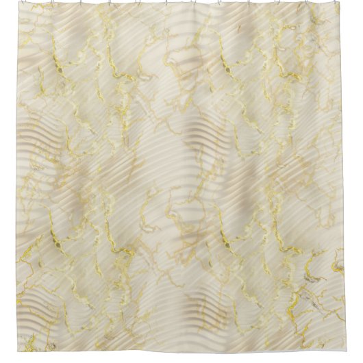 リプルエレガントクリームと金ゴールド シャワーカーテン (正面)