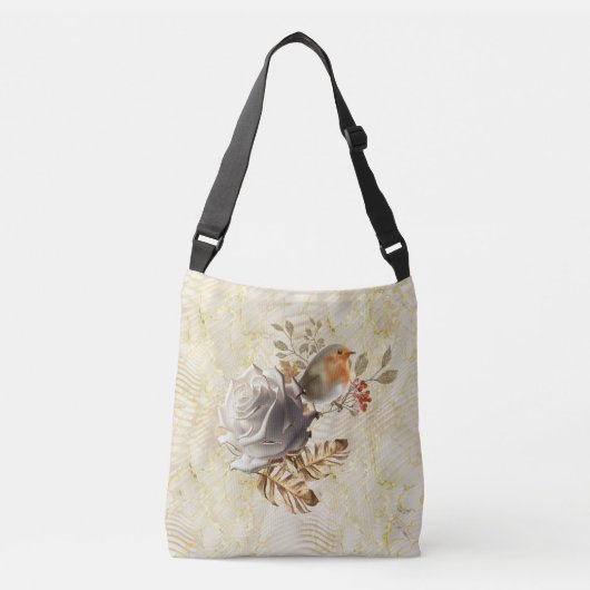 リプルエレガントクリーム&金ゴールドクロスボディバッグ クロスボディバッグ (正面)