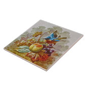 リプロビクトリアンハンド絵を描バードフルーツタイル#2 タイル (側面)