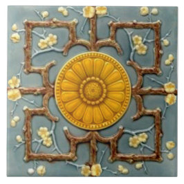 リプロビクトリアンレリーフ、 浮き彫りブルーの美観 タイル