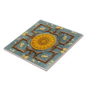 リプロビクトリアンレリーフ、 浮き彫りブルーの美観 タイル (側面)