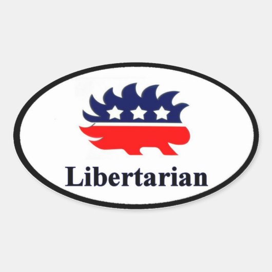 リベタリアンステッカー 楕円形シール (正面)