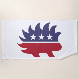 リベタリアンパーティーヤマアラシのシンボル ビーチタオル