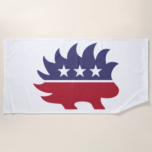 リベタリアンパーティーヤマアラシのシンボル ビーチタオル (正面)