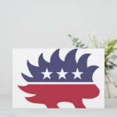 リベタリアンパーティーヤマアラシのシンボル 便箋 (スタンド正面)