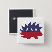 リベタリアンパーティーヤマアラシのシンボル 缶バッジ (正面&裏面)