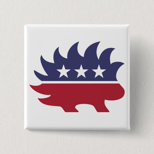 リベタリアンパーティーヤマアラシのシンボル 缶バッジ (正面)