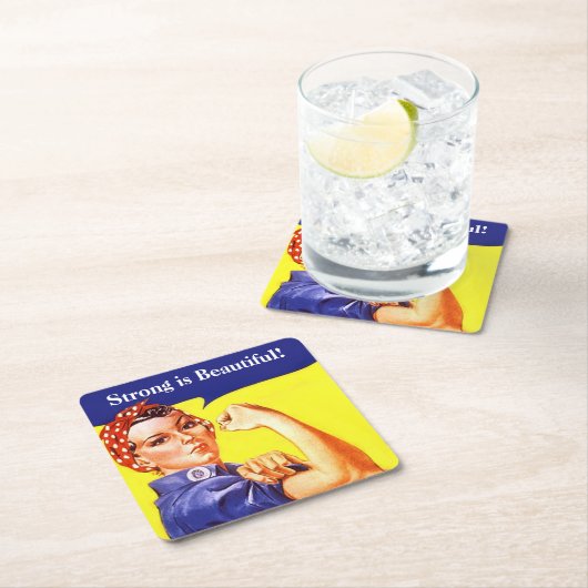 リベター·ストロングの象徴的なロージーは美しい！クール スクエアペーパーコースター (インサイチュ)