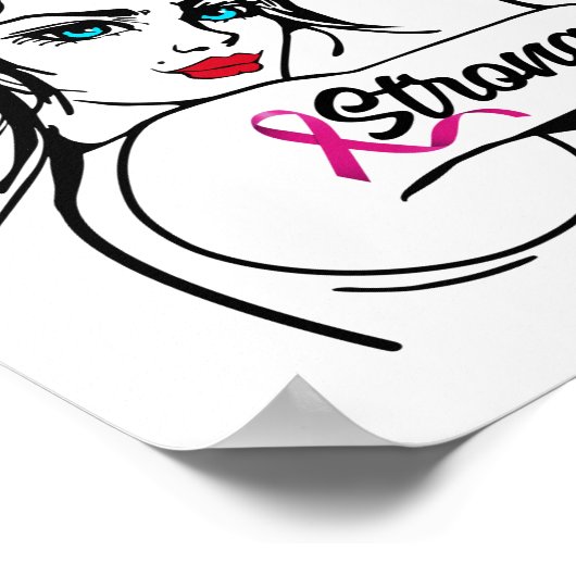 リベッターのピンクリボンに強いロージー乳がん ポスター (角)