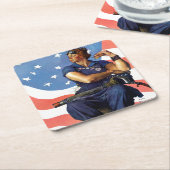 「リベッターのロジー」 スクエアペーパーコースター (アングル)