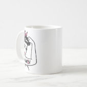 リベッター乳がん生存者リボン認識度Wo コーヒーマグカップ (正面左)