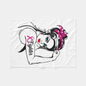 リベッター乳がん認識度 フリースブランケット (正面(横))