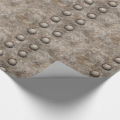 リベットで留められた金属の質の包装紙 ラッピングペーパー (角)