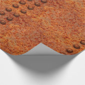 リベットで留められた錆ついた金属の包装紙 ラッピングペーパー (角)