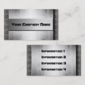 リベットのボーダー名刺が付いている金属 名刺 (正面/裏面)