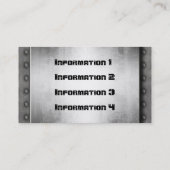 リベットのボーダー名刺が付いている金属 名刺 (裏面)