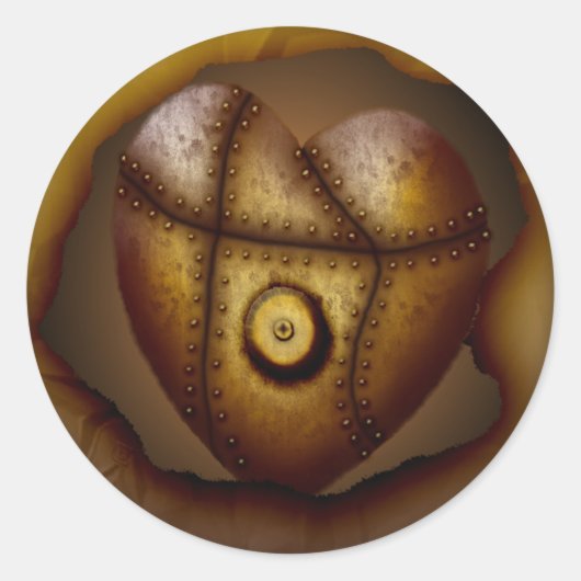 リベットハート、ステッカー ラウンドシール (正面)