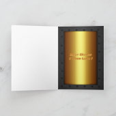 リベット付きスチールフレーム金ゴールドとクロムバースデーイーグル カード (内部)