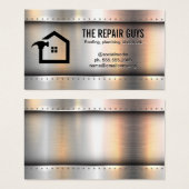 リベット付き住宅修理メタリック背景 (正面&裏面)