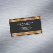 リベット付き金属製ブロンズ |黒縁ど マグネット名刺 (インサイチュ)