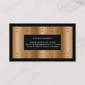 リベット付き金属製ブロンズ |黒縁ど 名刺 (裏面)