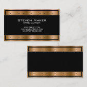 リベット付き金属製ブロンズ |黒縁ど 名刺 (正面/裏面)