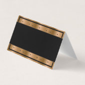 リベット付き金属製ブロンズ |黒縁ど 名刺 (裏面)