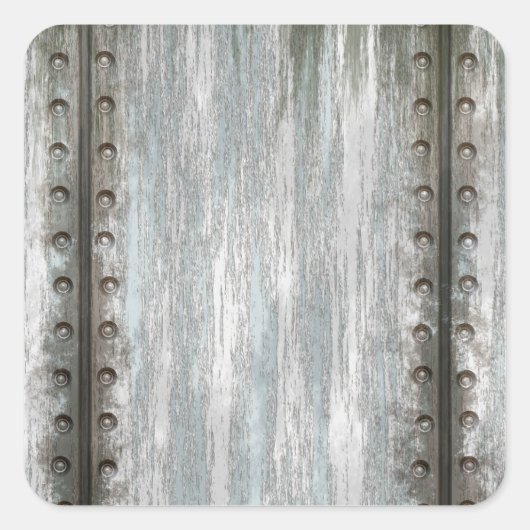 リベット擦り切れたメタル加工グランジ加工 スクエアシール (正面)