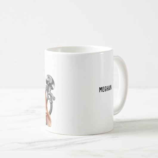 リベッパーソナライズされたター女性消防士のロージー コーヒーマグカップ (正面右)