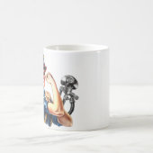 リベッパーソナライズされたター女性消防士のロージー コーヒーマグカップ (中央)