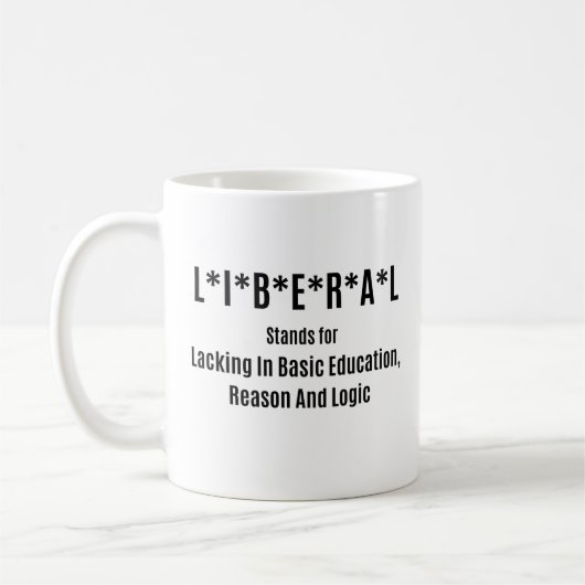 リベラルは基礎教育を欠く コーヒーマグカップ (左)