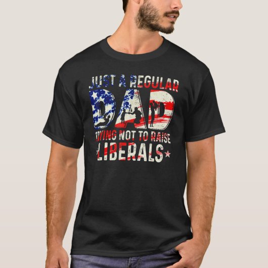 リベラル派のFaを上げようとしない普通のパパ Tシャツ (正面)