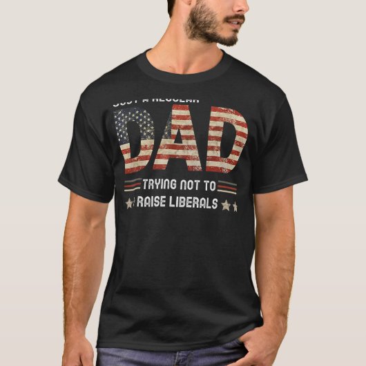 リベラル派のFaを上げようとしない普通のパパ Tシャツ (正面)