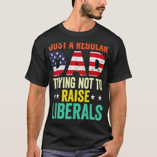 リベラル派のFaを上げようとしない普通のパパ Tシャツ (正面)