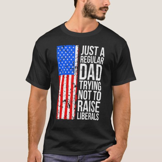 リベラル派のFaを上げようとしない普通のパパ Tシャツ (正面)