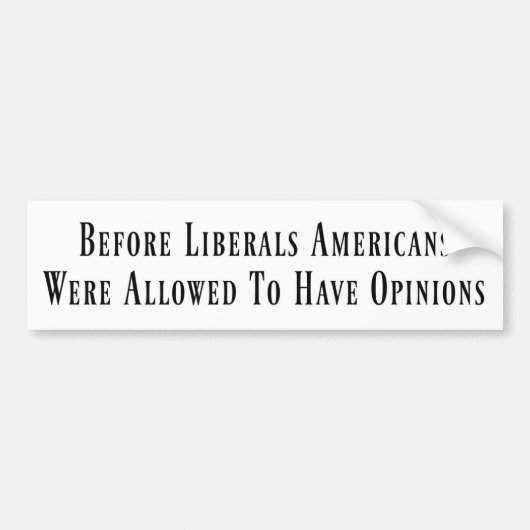 リベラル·バンパー·ステッカーの前 バンパーステッカー (正面)