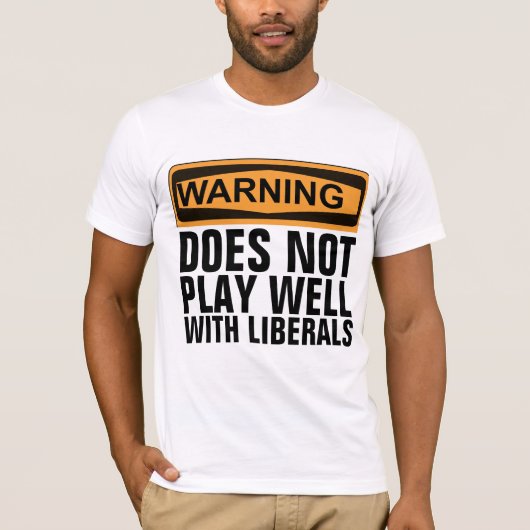 リベラ警告ルのTシャ遊ツが苦手だ Tシャツ (正面)