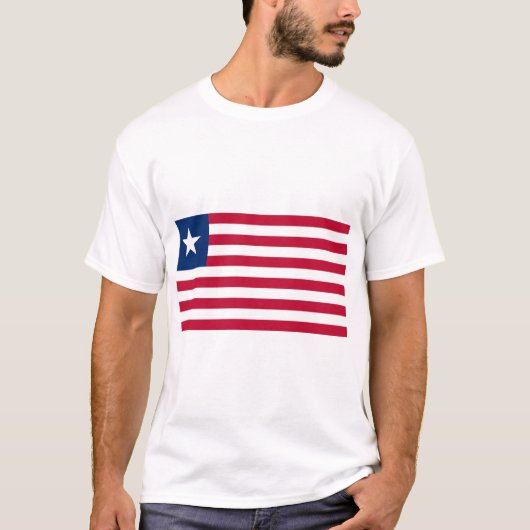 リベリアの国旗(リベリア) Tシャツ (正面)