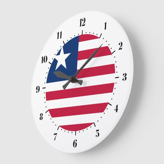 リベリアの旗の柱時計 ラージ壁時計 (傾斜)