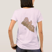 リベリアの旗+地図+テキストTシャツ Tシャツ (裏面)